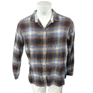 American Eagle Men's Multicolor Plaid Long Sleeve Button Down Shirt Top Size M